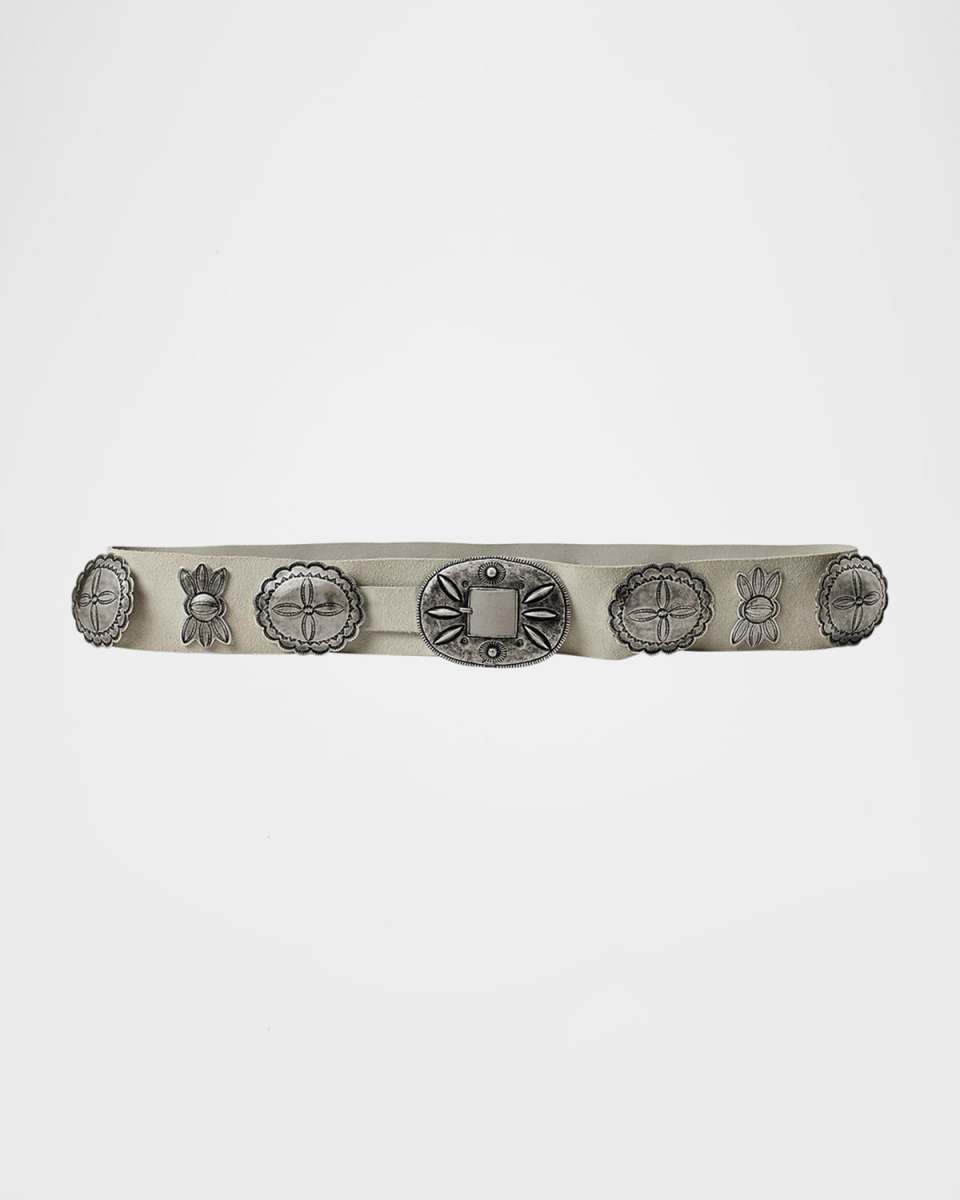 Casted Concho Leather Belt